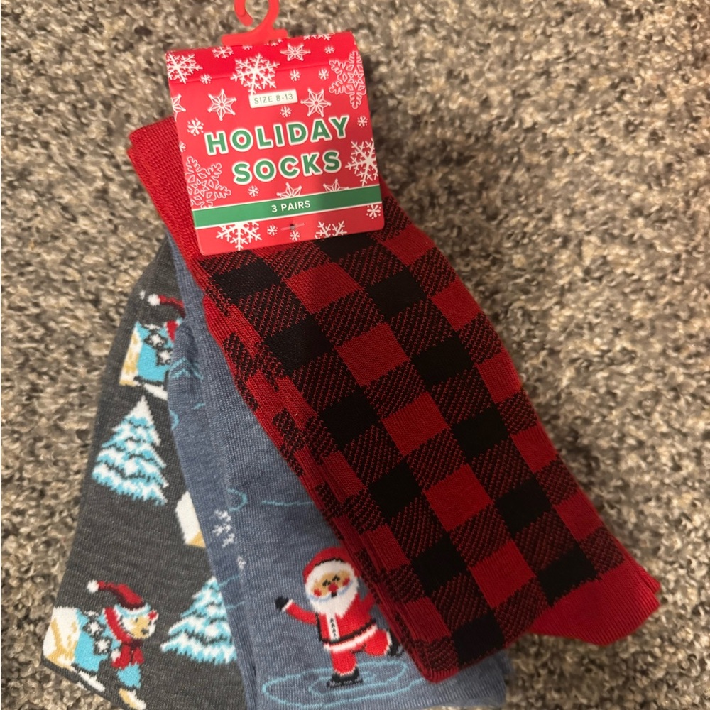 Kohl's Holiday Socks - Red, Black, Gray